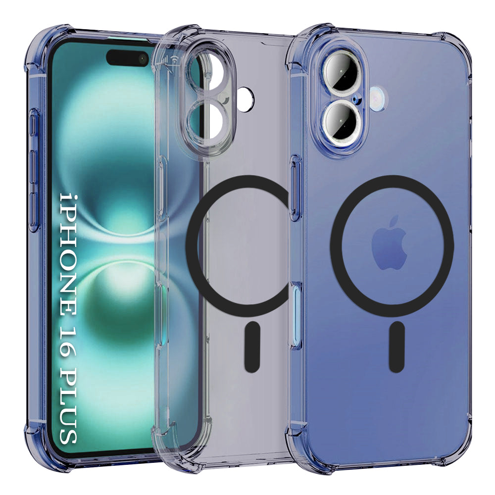 Techsuit - Shockproof Clear Silicone MagSafe - iPhone 16 - Smoke Black