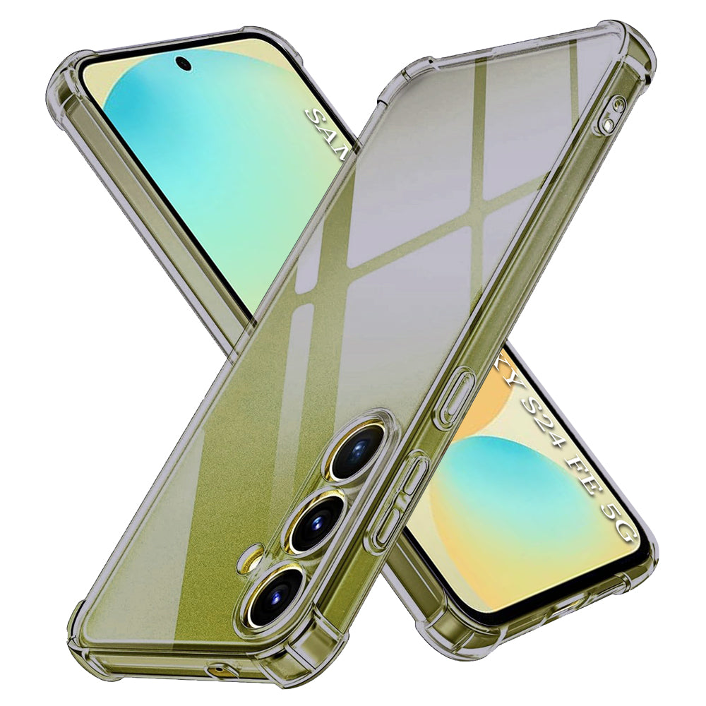 Techsuit - Shockproof Clear Silicone - Samsung Galaxy S24 FE - Smoke Black