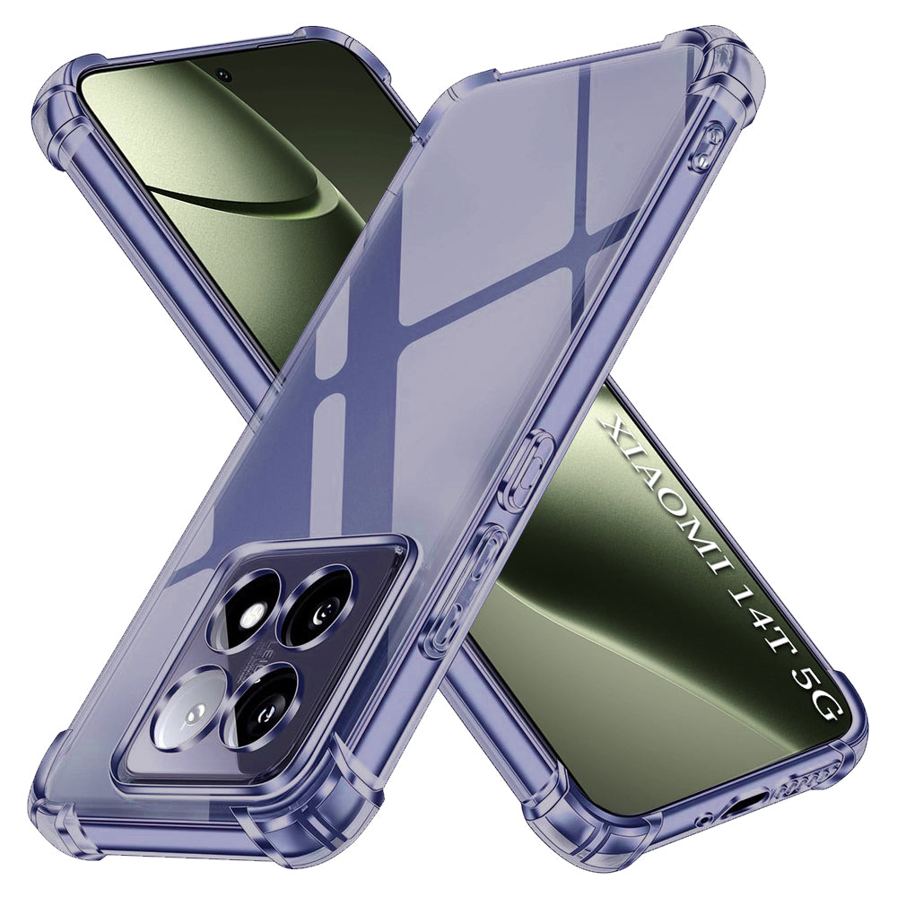 Techsuit - Shockproof Clear Silicone - Xiaomi 14T - Smoke Black