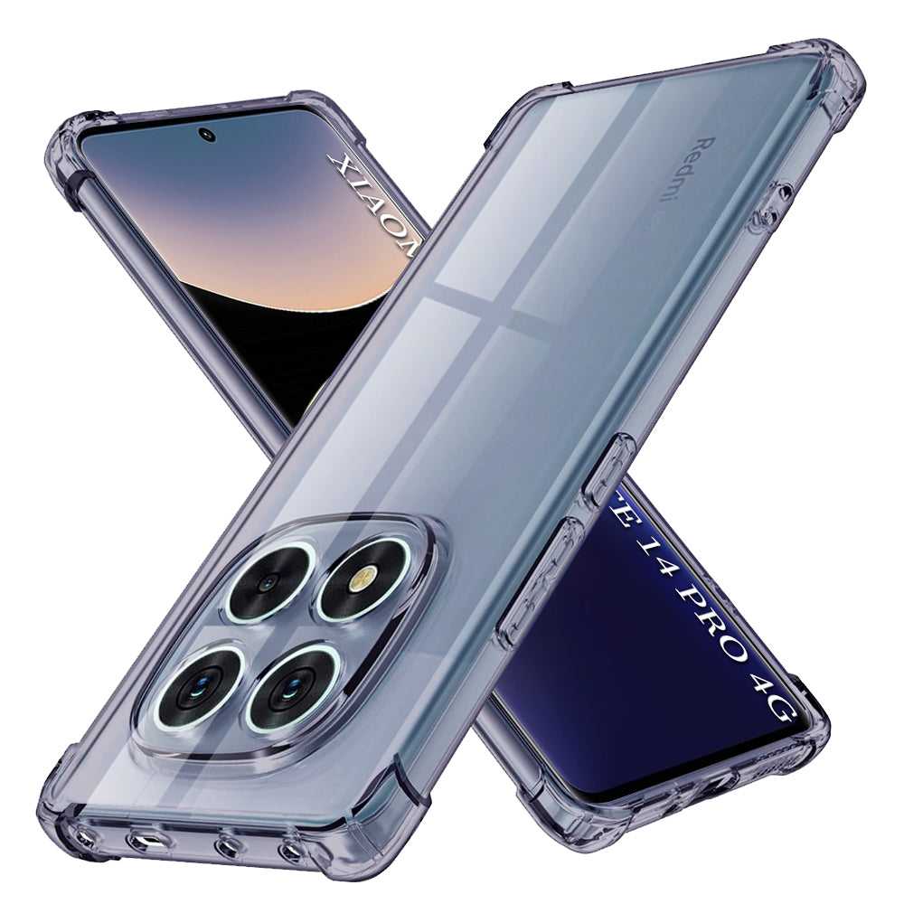 Techsuit - Shockproof Clear Silicone - Xiaomi Redmi Note 14 Pro 4G - Smoke Black