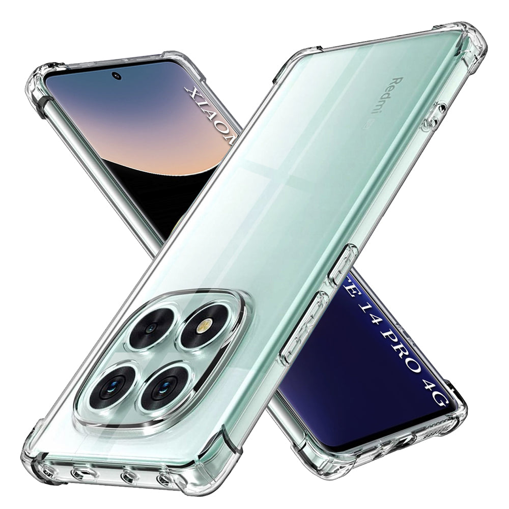 Techsuit - Shockproof Clear Silicone - Xiaomi Redmi Note 14 Pro 4G - Clear
