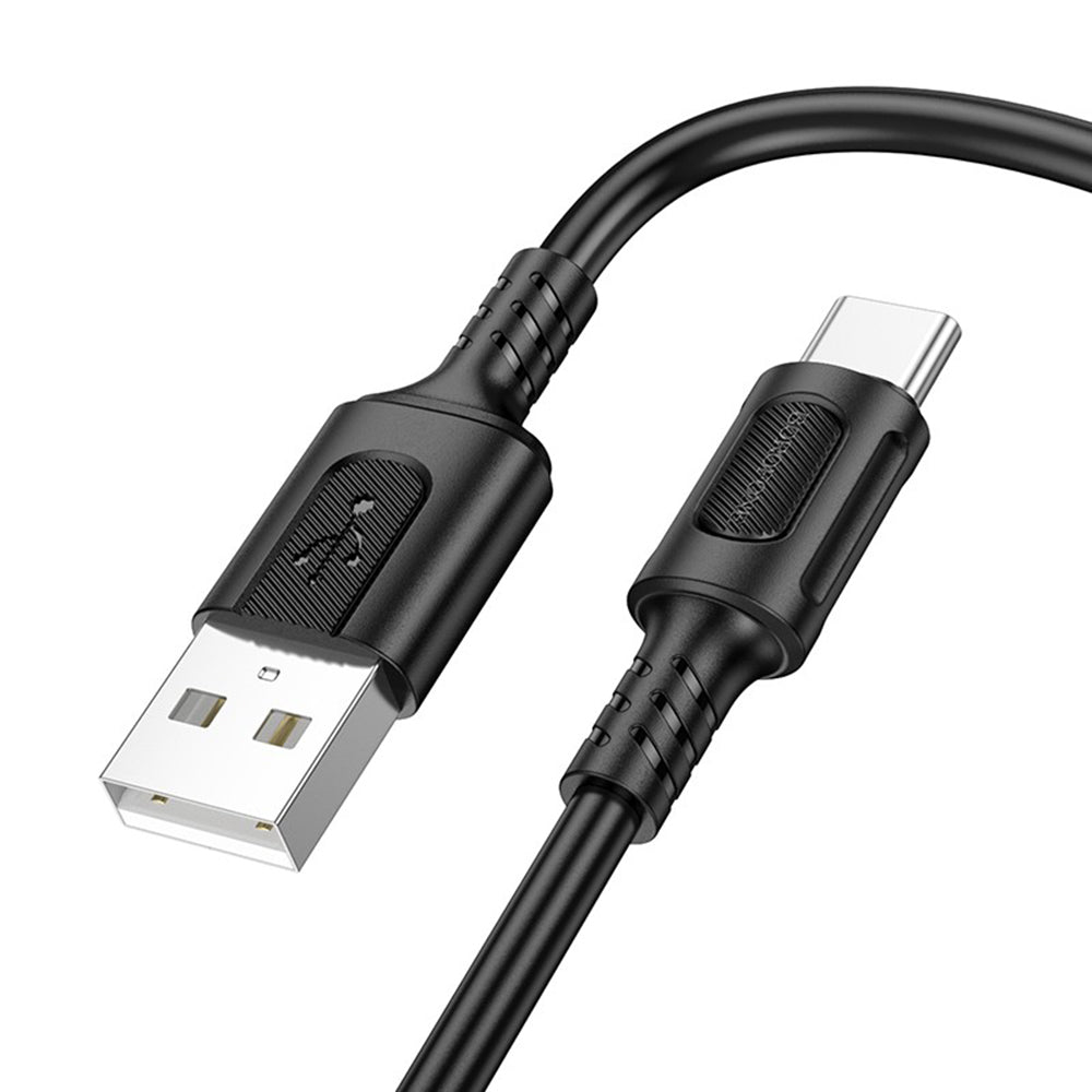Borofone - Data Cable Feliz Series (BX111) - USB to Type-C, PVC, Universal, 60W, 3A, 1m - Black
