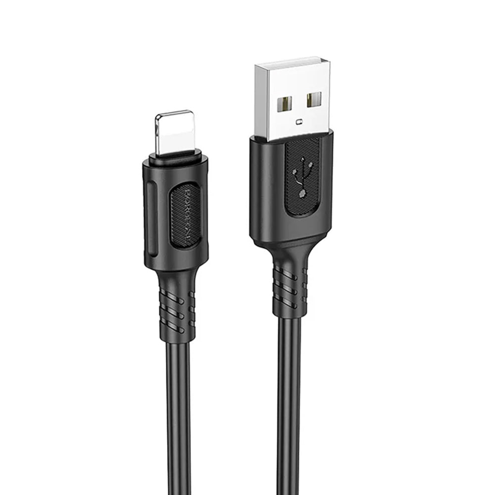Borofone - Data Cable Feliz Series (BX111) - USB to Lightning, PVC, Universal, 60W, 2.4A, 1m - Black