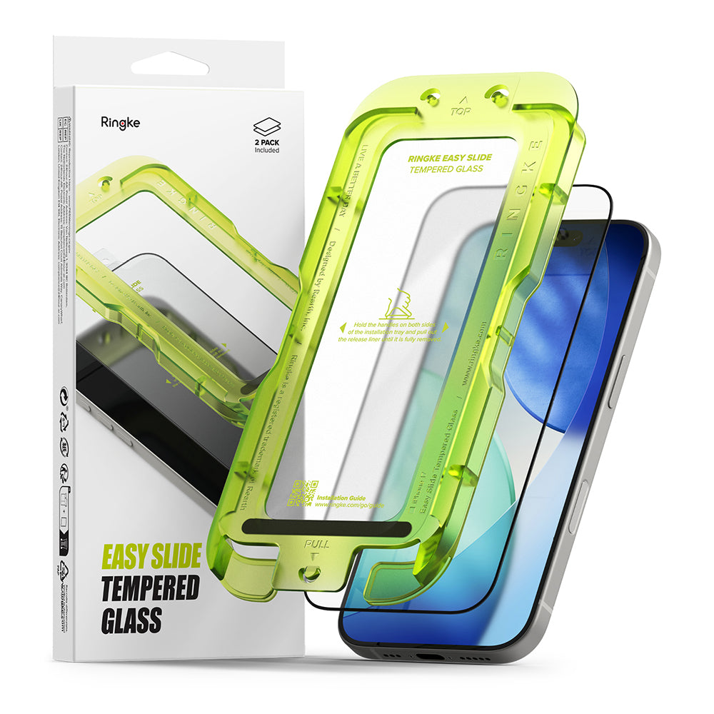Ringke - Easy Slide Tempered Glass (2 pack) - iPhone 17 Pro - Clear