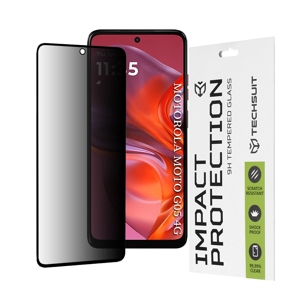 Techsuit - 111D Privacy Full Glue - Motorola Moto G05 / E15 - Black