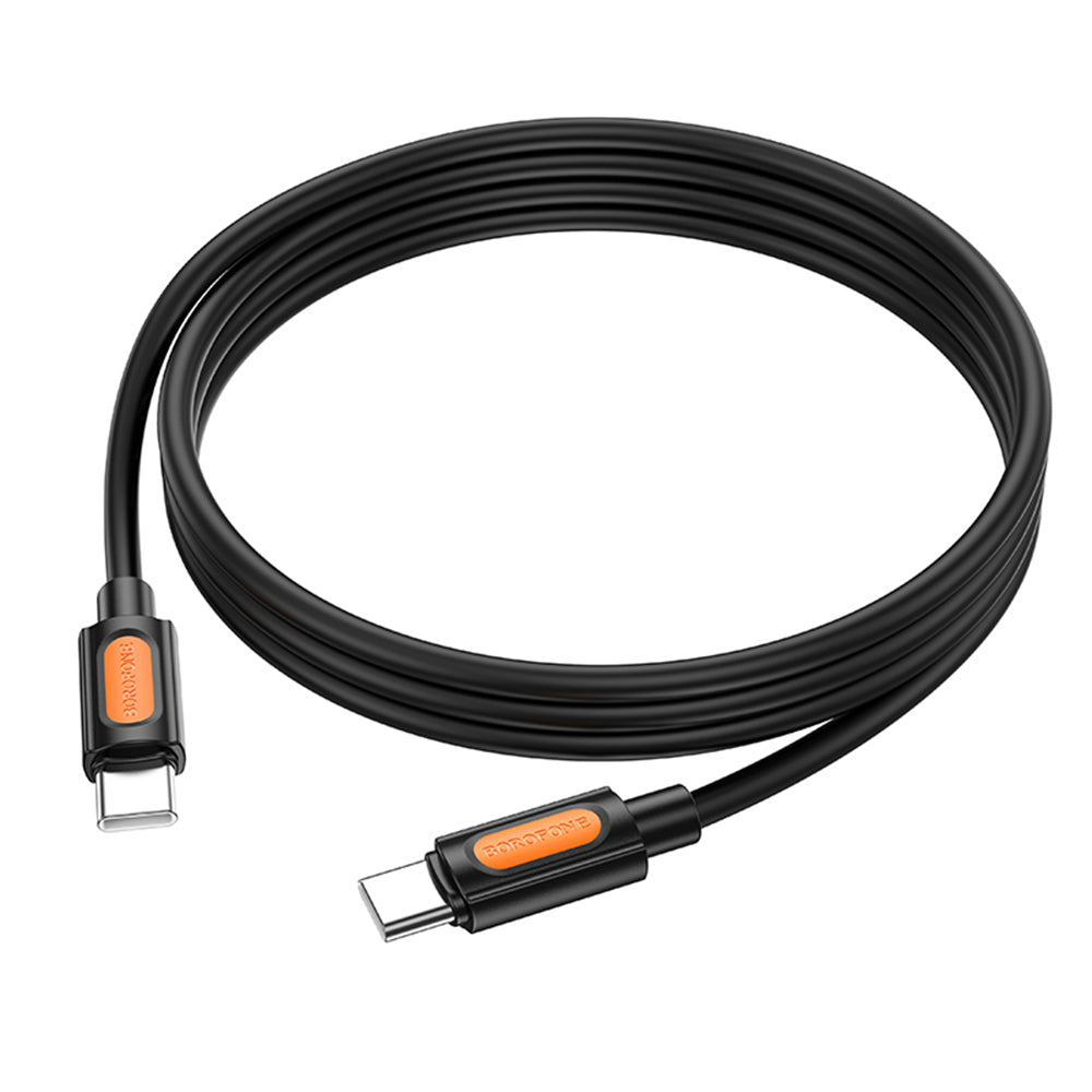 Borofone - Data Cable Silicone Series (BX114) - Type-C to Type-C, Silicone, 60W, 1m - Black