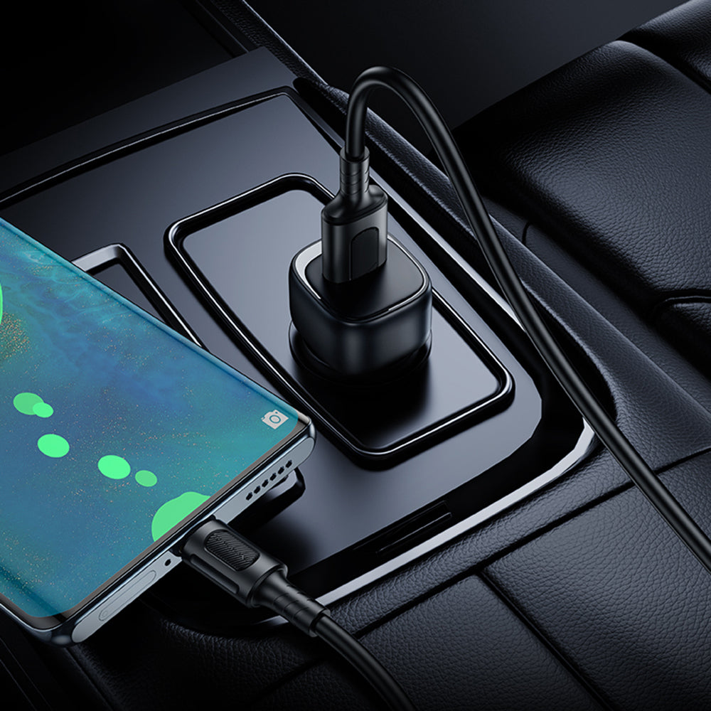 Borofone - Car Charger Cloud (BZ34) - USB, Single Port, 18W (QC/FCP/AFC), ABS, for 12-24V - Black