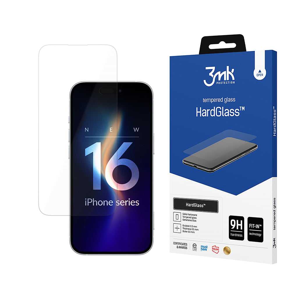 3mk - HardGlass Tempered Screen Protector - iPhone 16 - Clear