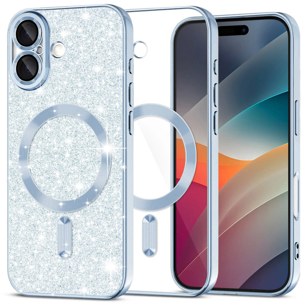 Techsuit - Luxury Glitter MagSafe - iPhone 17 - Light Blue