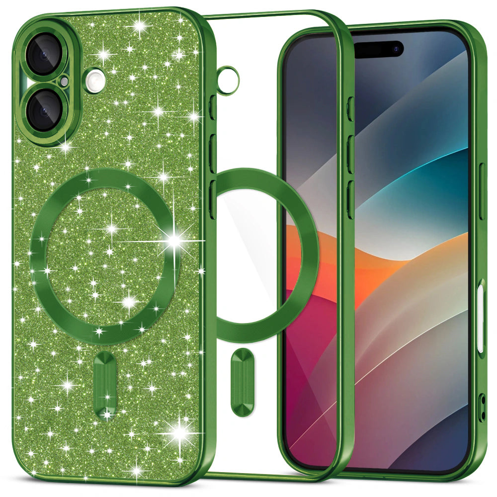 Techsuit - Luxury Glitter MagSafe - iPhone 17 - Deep Green
