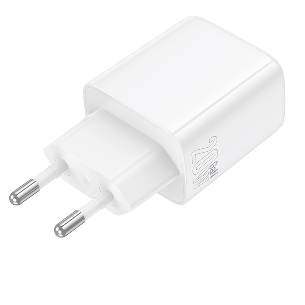 Borofone - Wall Charger Fuente (BN27) - Dual Port, USB + USB-C, PD20W, QC3.0, GaN Technology - White