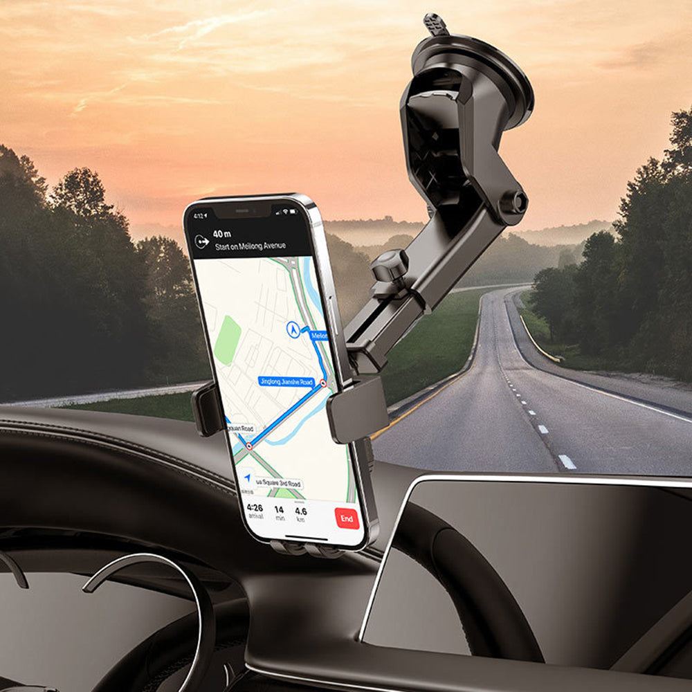 Borofone - Car Holder Amazing Bay (BH39) - with Suction Cup, for Dashboard/Windshield, 4.5-6.5" Phone - Black