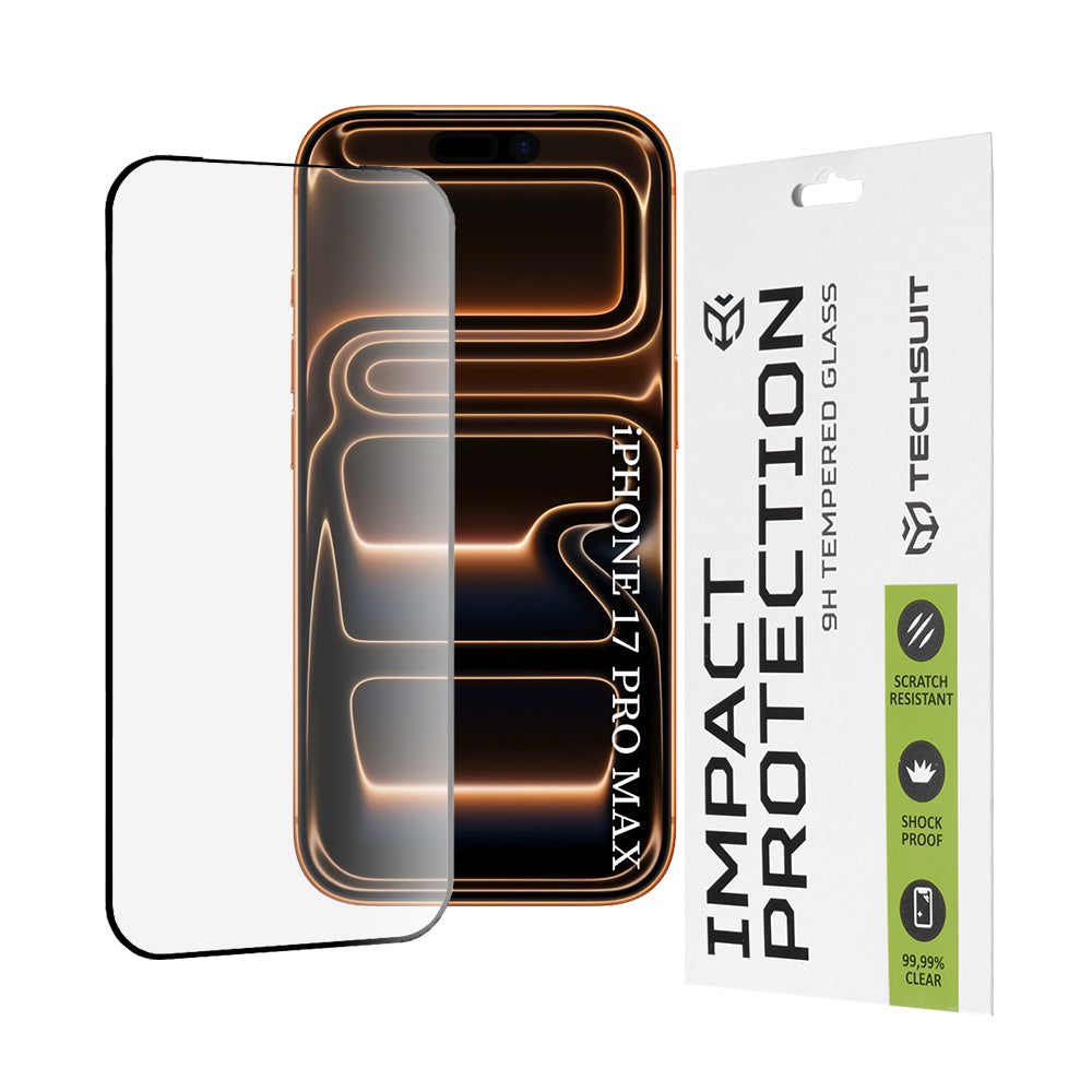 Techsuit - 111D Full Cover / Full Glue Glass - iPhone 17 Pro Max - Black