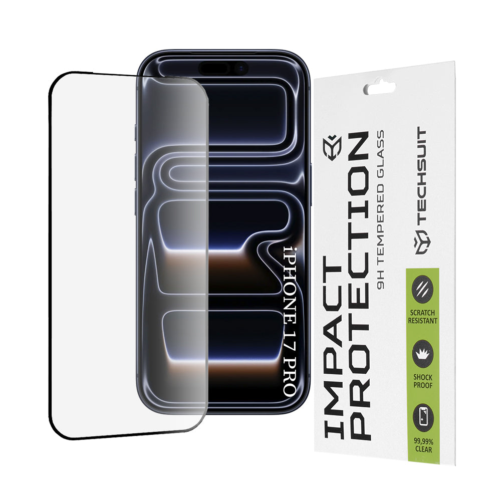 Techsuit - 111D Full Cover / Full Glue Glass - iPhone 17 Pro - Black