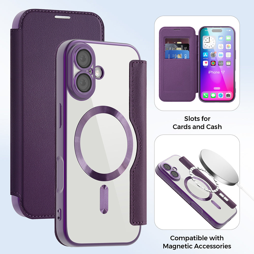Techsuit - SmartMag Book Case - iPhone 17 - Purple