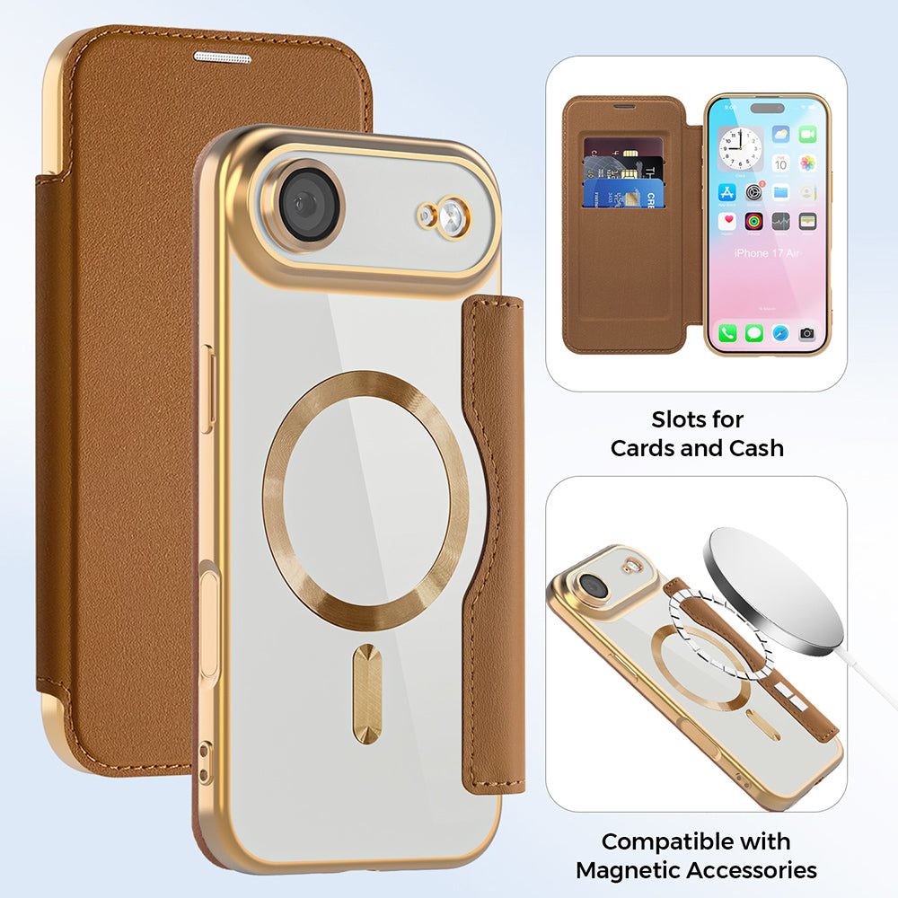 Techsuit - SmartMag Book Case - iPhone 17 Air - Brown