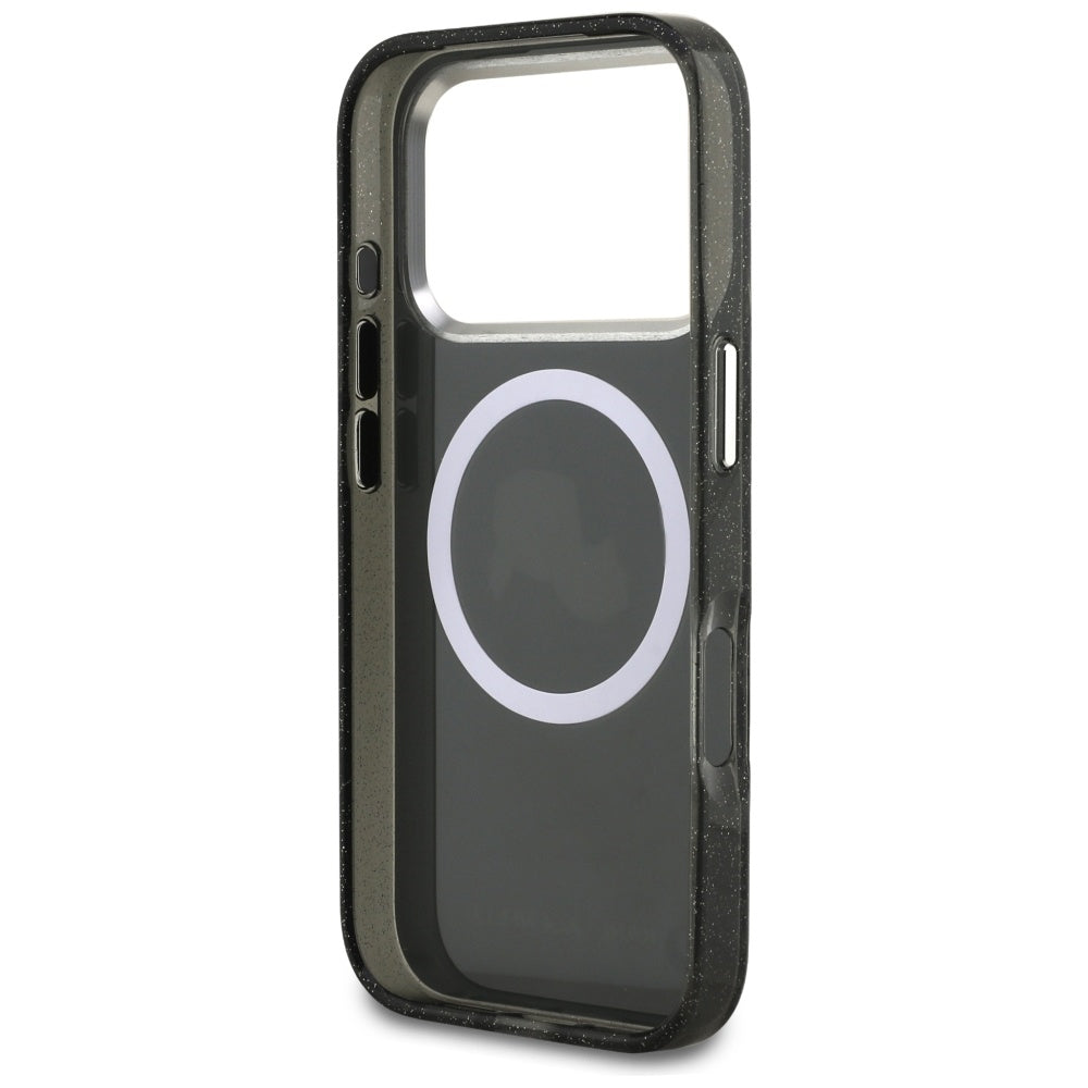 Karl Lagerfeld - Glitter MagSafe (KLHMP17LHMKBKCHOK) - iPhone 17 Pro - Black Karl&Choupette Head