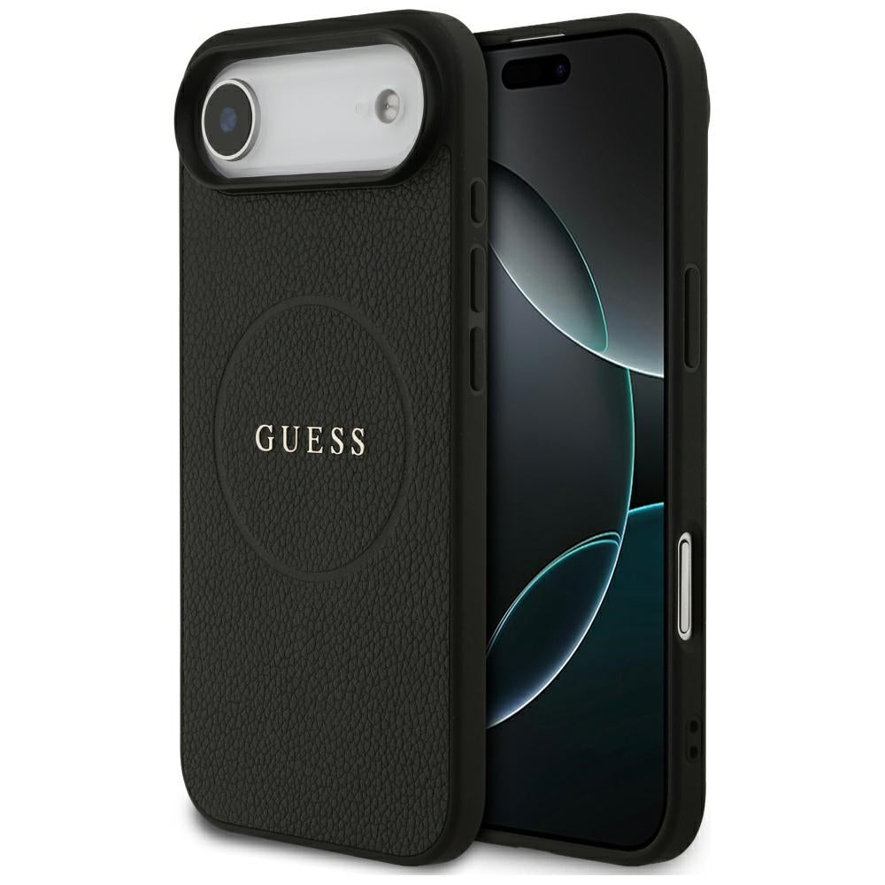 Guess - Grained Gold Ring MagSafe (GUHMP17MPGHSMMK) - iPhone 17 Air - Black