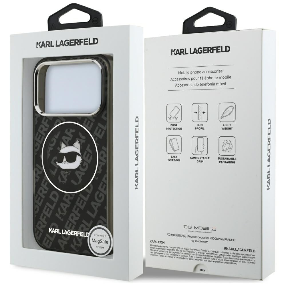 Karl Lagerfeld - IML MagSafe (KLHMP17LHMKBCHOK) - iPhone 17 Pro - Black Choupette`s Head