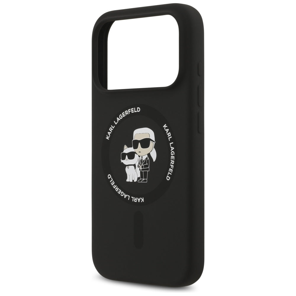 Karl Lagerfeld - Silicone Ring MagSafe (KLHMP17LSCMKCRHK) - iPhone 17 Pro - Black Karl&Choupette