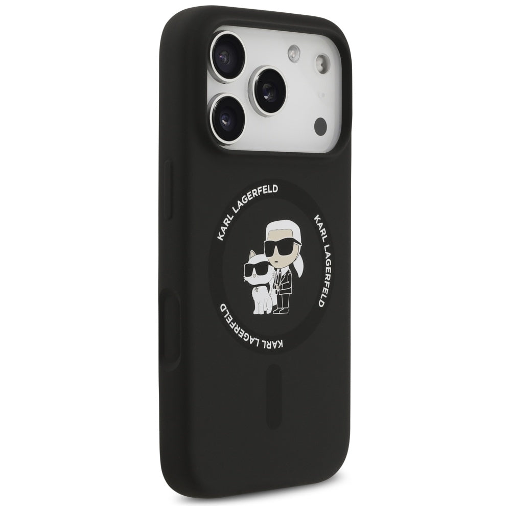 Karl Lagerfeld - Silicone Ring MagSafe (KLHMP17LSCMKCRHK) - iPhone 17 Pro - Black Karl&Choupette