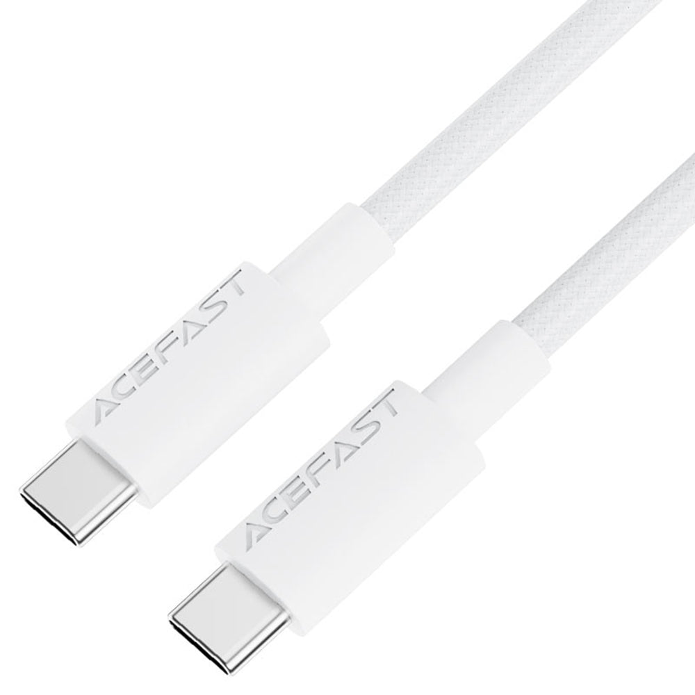Acefast - Data Cable (C18-03) - Type-C to Type-C, Fast Charging, 60W, 3A, Bend-Resistant, Nylon Braid, 1.2m - White