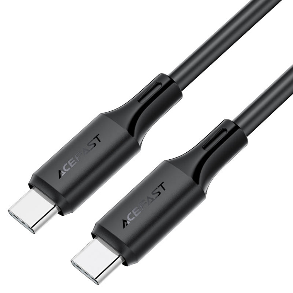 Acefast - Data Cable (C17-03) - Type-C to Type-C, Fast Charging, 60W, 3A, Bend-Resistant, Soft Silicone, 1.2m - Black