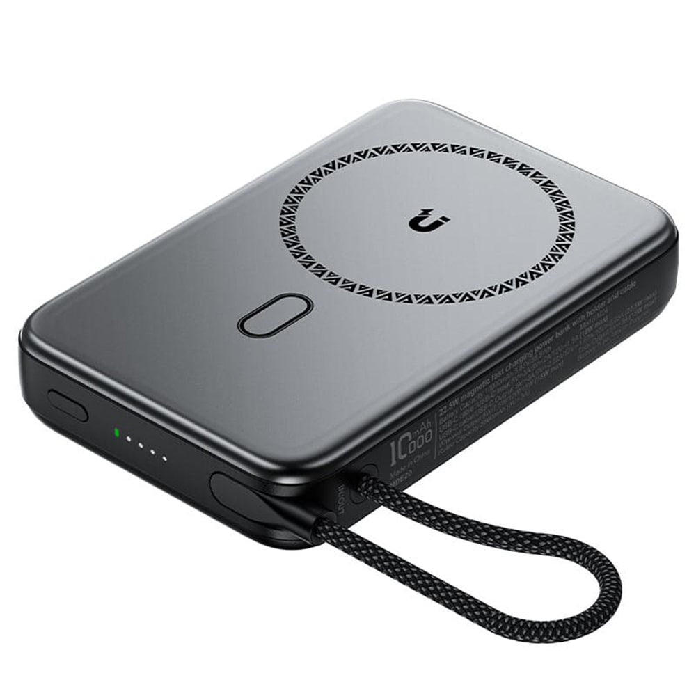 Acefast - Magnetic Wireless Power Bank (M24-10000) - with Type-C Cable, Holder, USB-C Port, 10000mAh, 22.5W, LED - Metal Gray