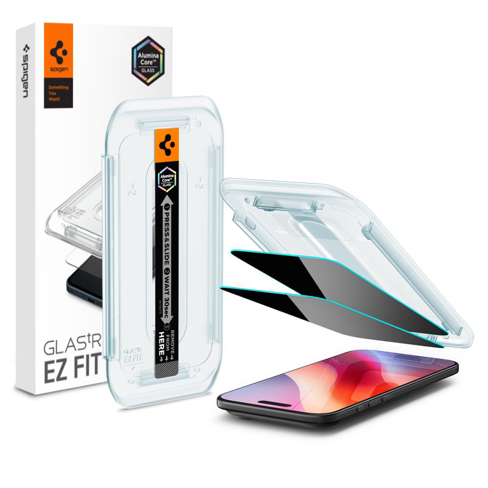 Spigen - Glas.tR EZ-FIT (2 pack) - iPhone 17 Air - Privacy