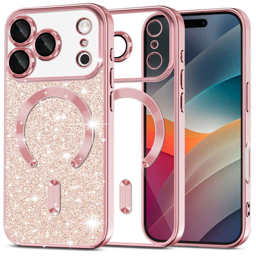 Techsuit - Luxury Glitter MagSafe - iPhone 17 Pro Max - Rose Gold