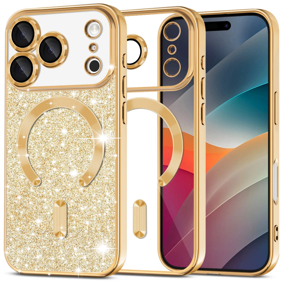 Techsuit - Luxury Glitter MagSafe - iPhone 17 Pro - Gold