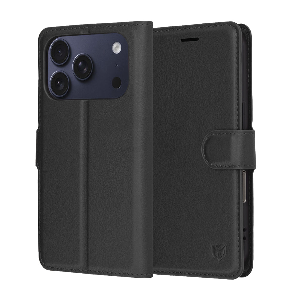 Techsuit - Leather Folio - iPhone 17 Pro - Black