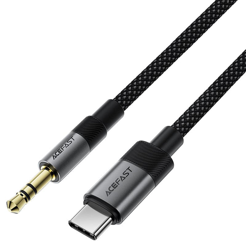 Acefast - Audio Cable (J11) - Mini Jack 3.5mm to Type-C, Aluminum + Nylon Braided, Hi-Fi Sound, Plug & Play, 1m - Black