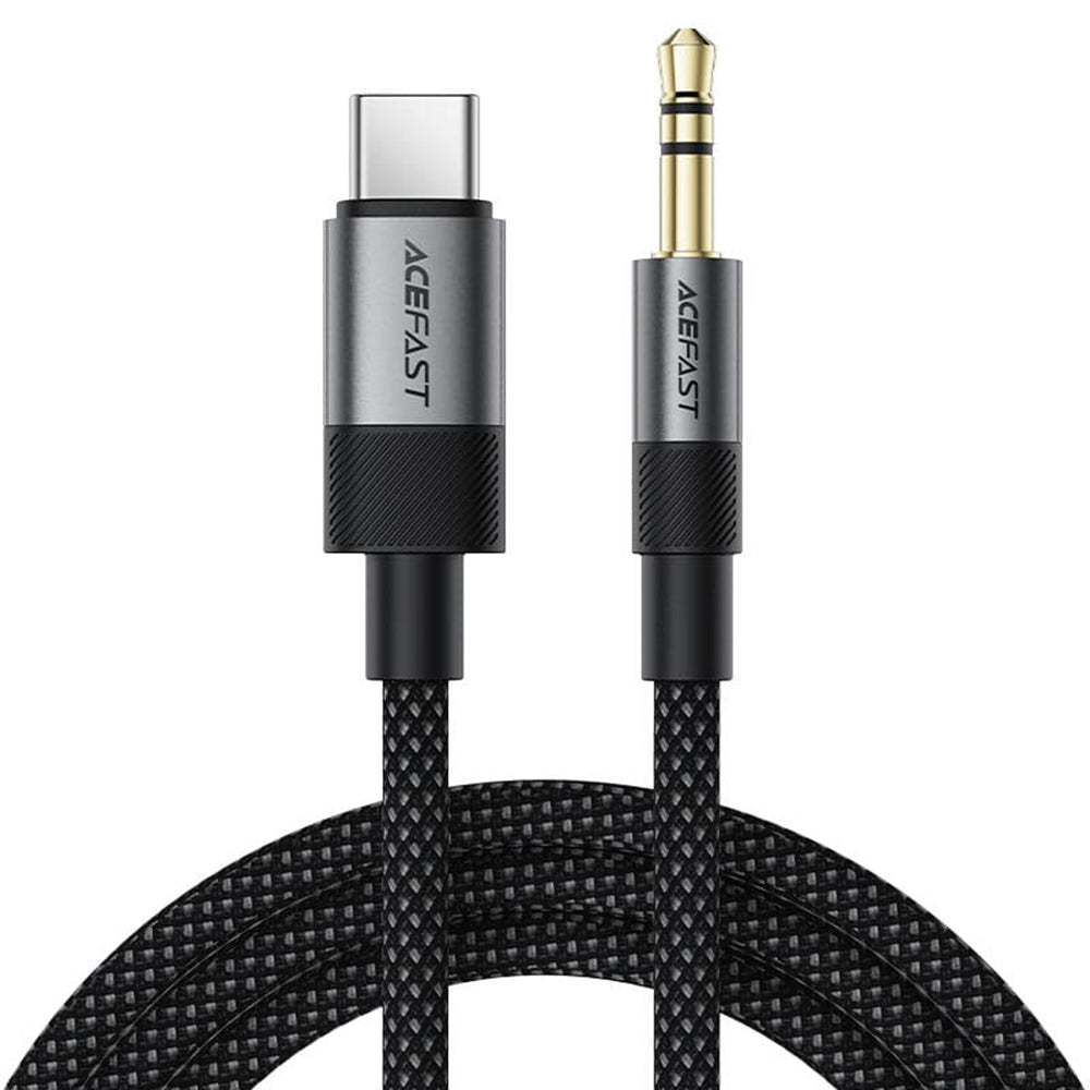 Acefast - Audio Cable (J11) - Mini Jack 3.5mm to Type-C, Aluminum + Nylon Braided, Hi-Fi Sound, Plug & Play, 1m - Black