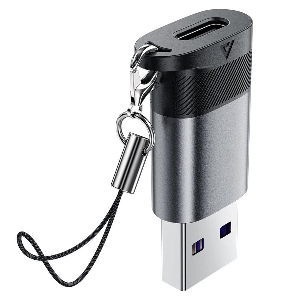 Acefast - Adapter (J8) - Type-C to USB, 10Gbps Data Transmission, 27W, Fast Charging - Metal Gray