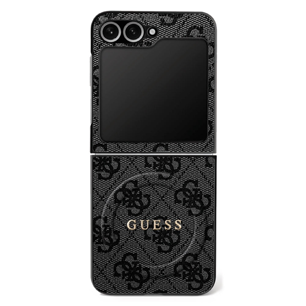 Guess - 4G Collection Leather MagSafe (GUHMZF7P4MSEGCK) - Samsung Galaxy Z Flip7 - Black