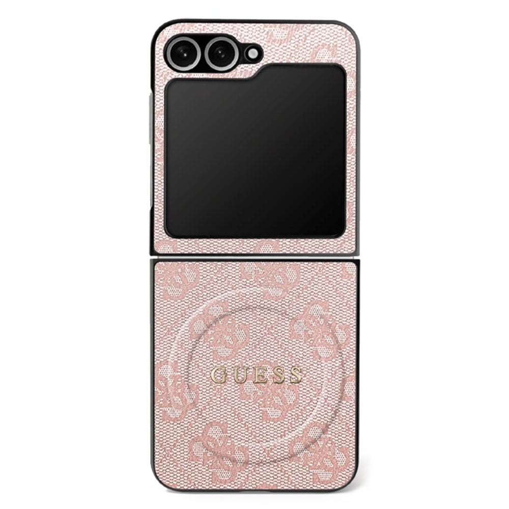 Guess - 4G Collection Leather MagSafe (GUHMZF7P4MSEGCP) - Samsung Galaxy Z Flip7 - Pink