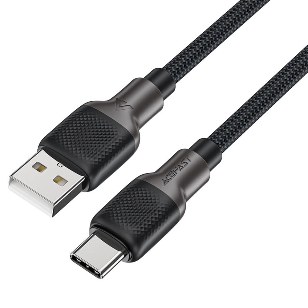 Acefast - Data Cable (C10-04) - Fast Charging, USB to Type-C, 3A, 25.000 Bends, Durable Silicone, 1.2m - Black