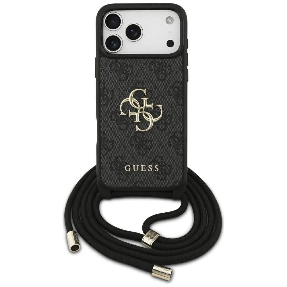 Guess - Hardcase 4G CBDY Big Logo with Cord Strap (GUHCP17XP4GMGCRK) - iPhone 17 Pro Max - Black