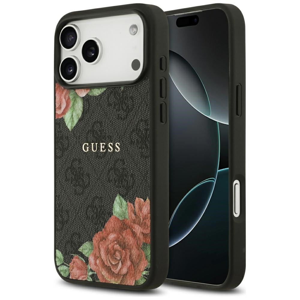 Guess - Hardcase 4G Flowers Print MagSafe (GUHMP17XP4ROPEMCK) - iPhone 17 Pro Max - Black