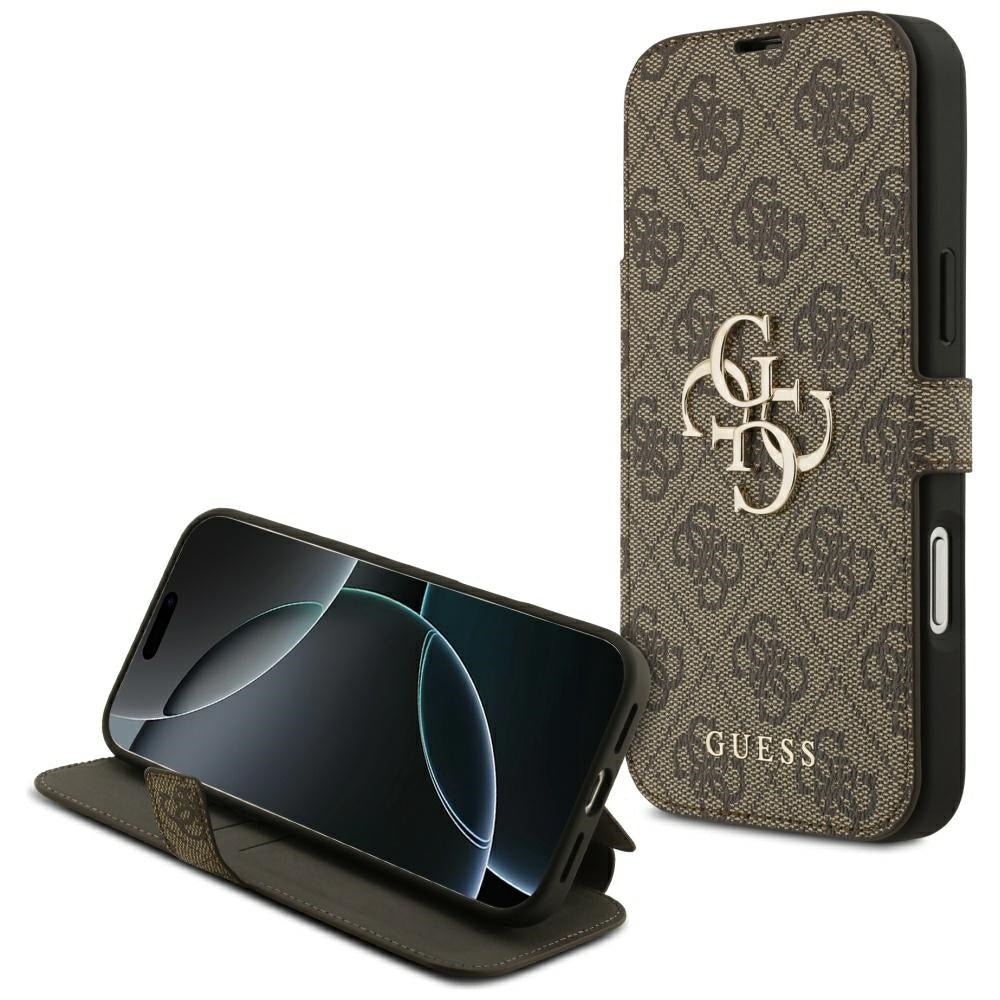 Guess - Book 4G Metal Logo (GUBKP17X4GMGBR) - iPhone 17 Pro Max - Brown