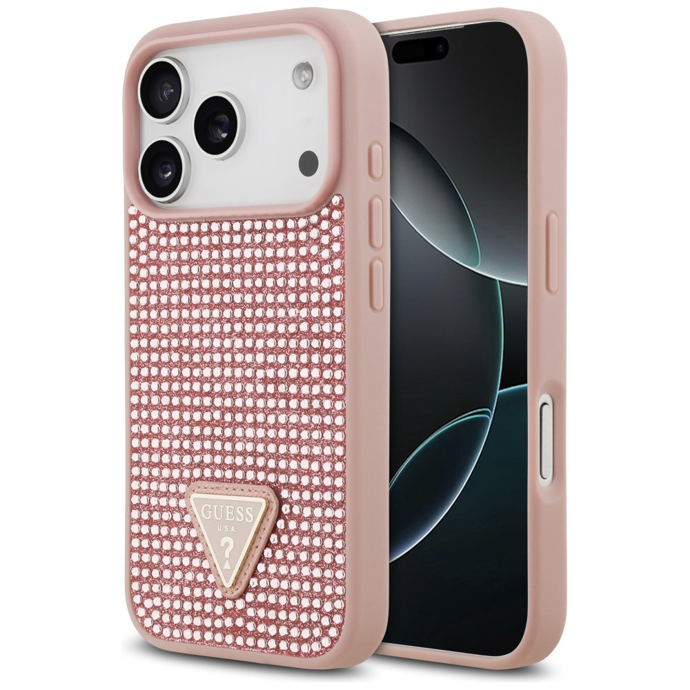 Guess - Rhinestone Triangle Logo (GUHCP17LHDGTPP) - iPhone 17 Pro - Pink