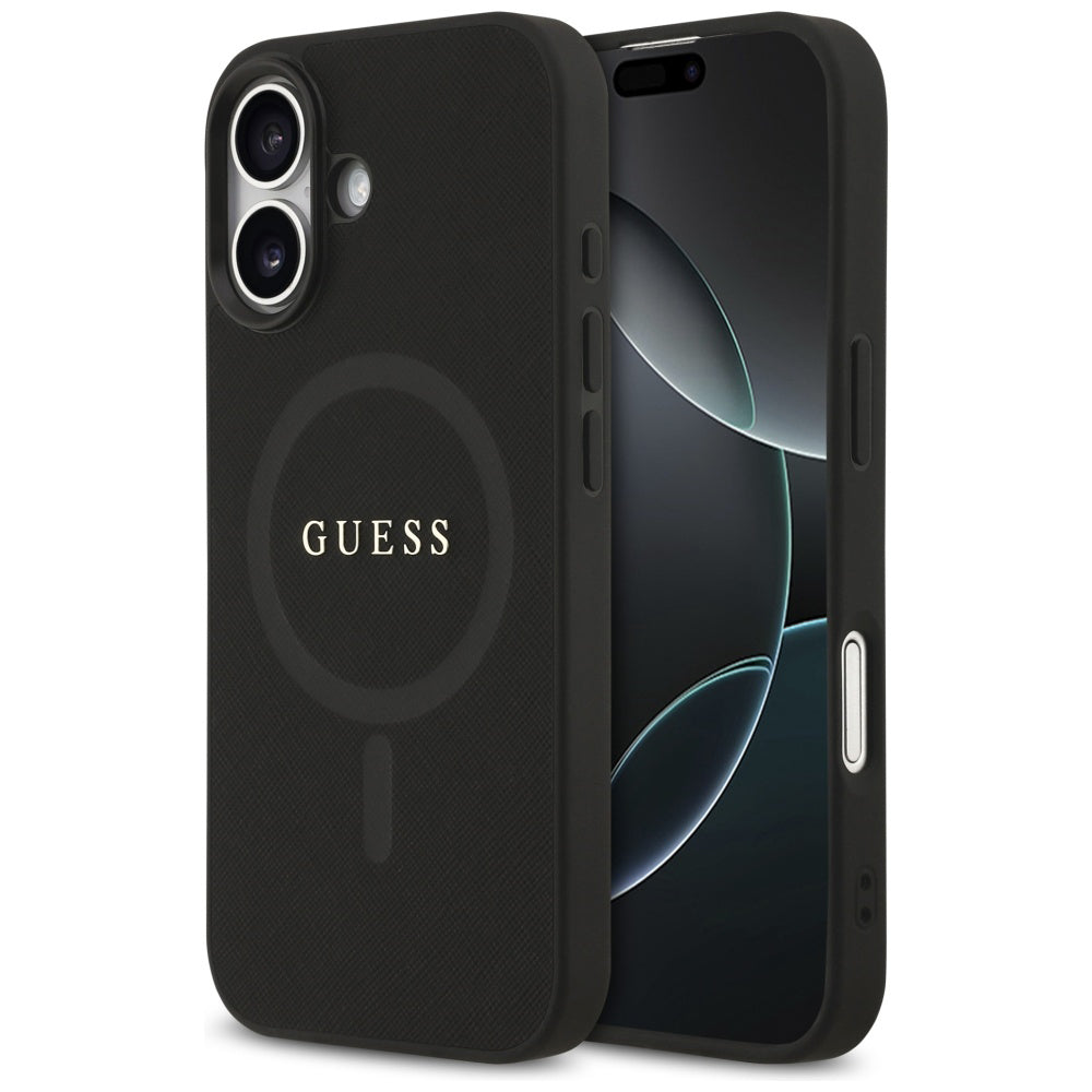 Guess - Saffiano Classic Logo MagSafe (GUHMP17SPSAHMCK) - iPhone 17 - Black