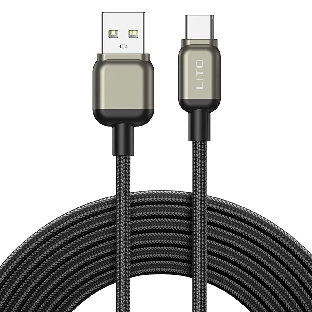 Lito - Data Cable (LD17) - USB to Type-C, Fast Charging, Braided Nylon - Black