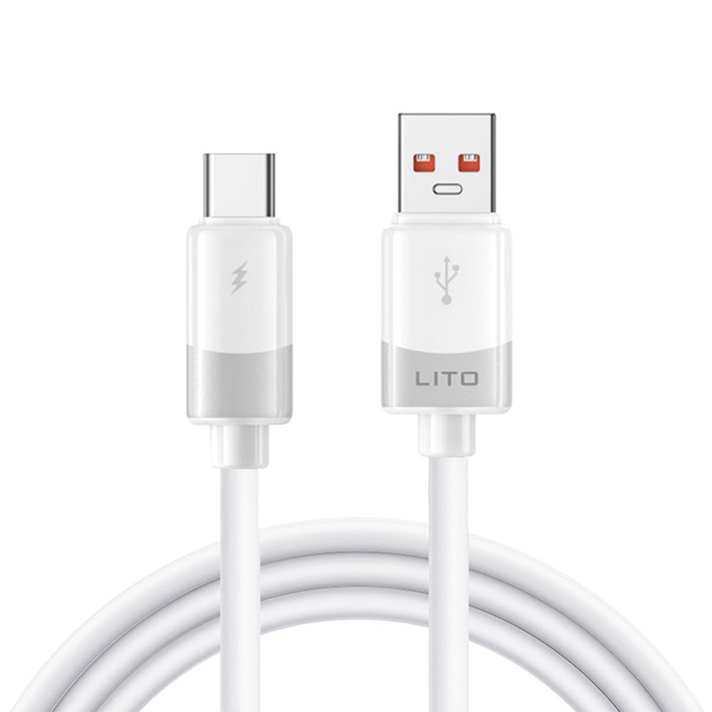 Lito - Data Cable Liquid Silicone (LD07) - USB to Type-C, Fast Charging 60W, Anti-freeze, Anti-fire - White