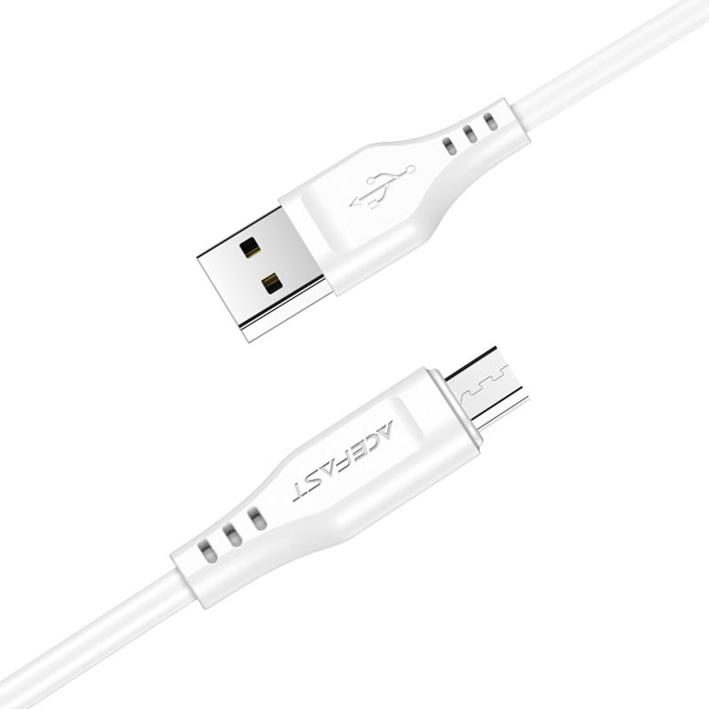 Acefast - Data Cable (C3-09) - USB to Micro-USB, 2.4A, 480Mbps, 1.2m - White