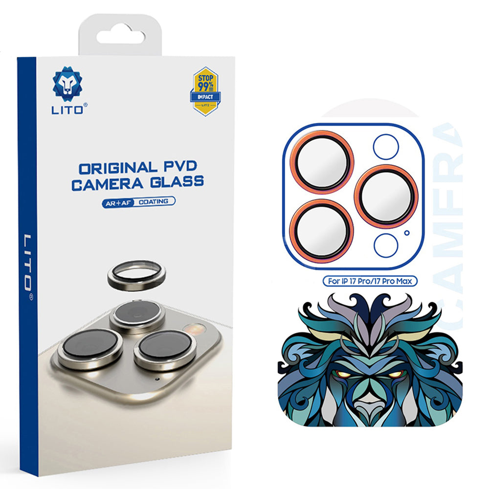 Lito - Titanium AR Camera Glass - iPhone 17 Pro / iPhone 17 Pro Max - Orange