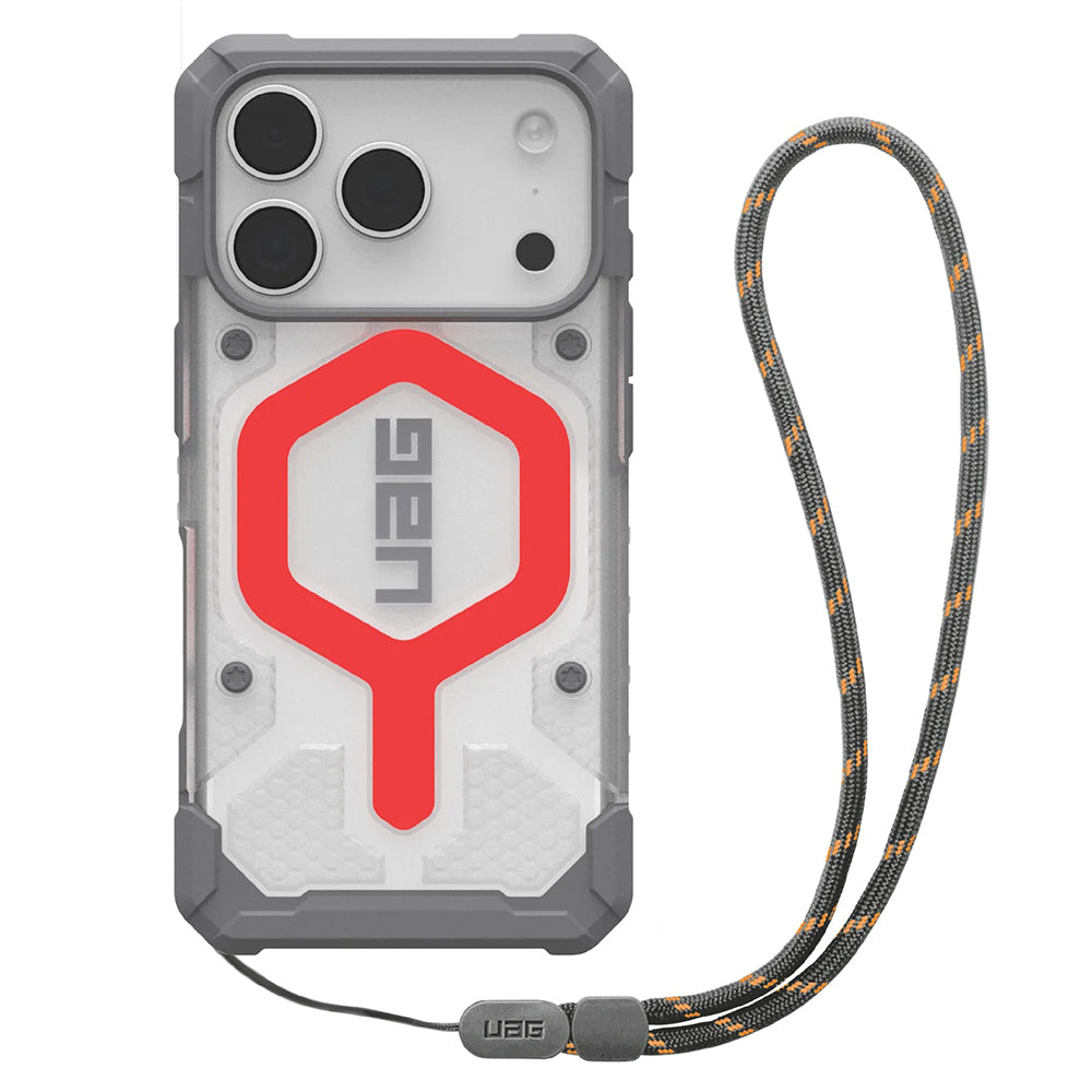 UAG - Pathfinder Clear MagSafe - iPhone 17 Pro - Active Lava Lanyard