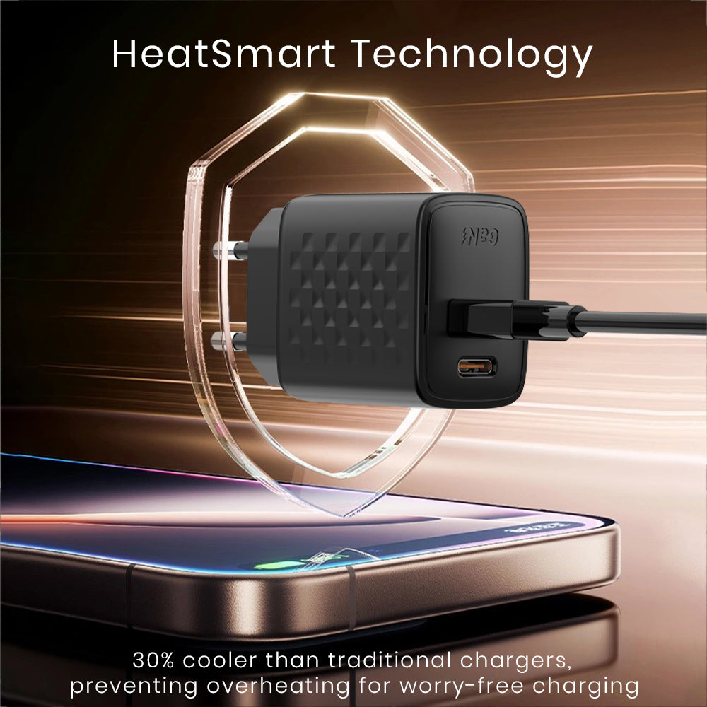 Lito - Wall Charger (LC15) - Type-C, USB Output, PD20W, GaN, PC Fireproof, EU Plug - Black