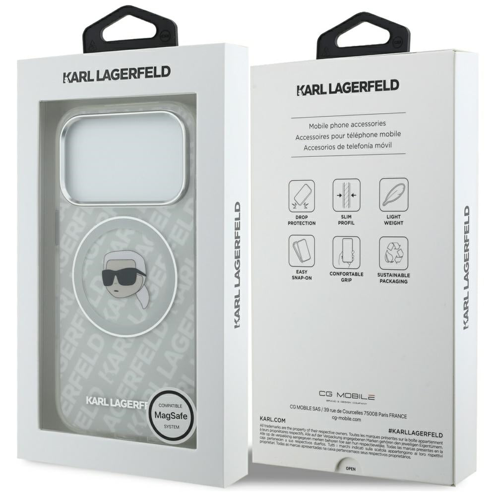 Karl Lagerfeld - IML Karl Head Logo MagSafe (KLHMP17LHMKBKHOG) - iPhone 17 Pro - Grey